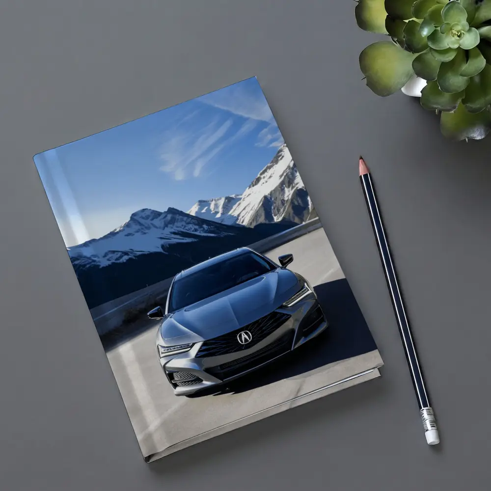 Acura TLX Front View Snowy Mountain Road – Notebooks