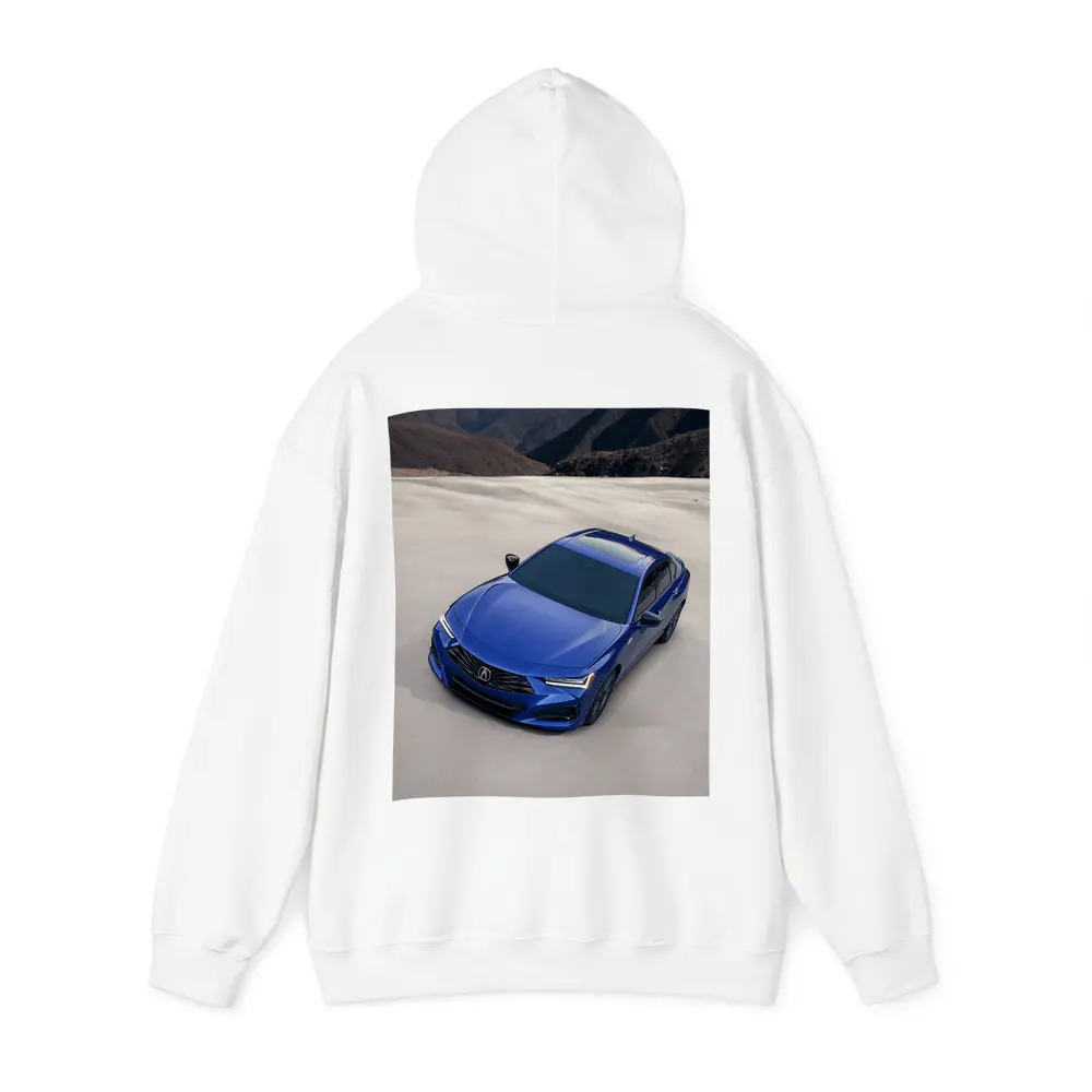 Acura TLX Blue Sedan Desert Mountain Background – Hoodies