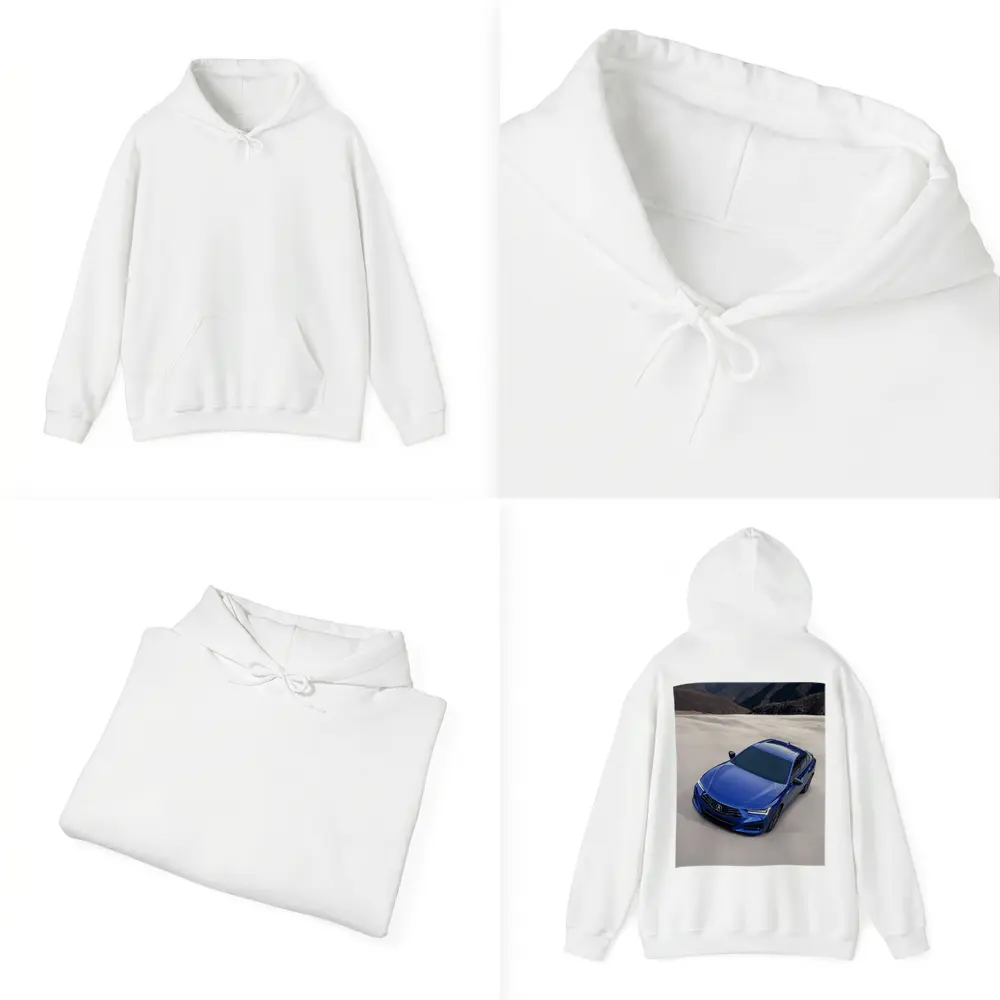 Acura TLX Blue Sedan Desert Mountain Background – Hoodies