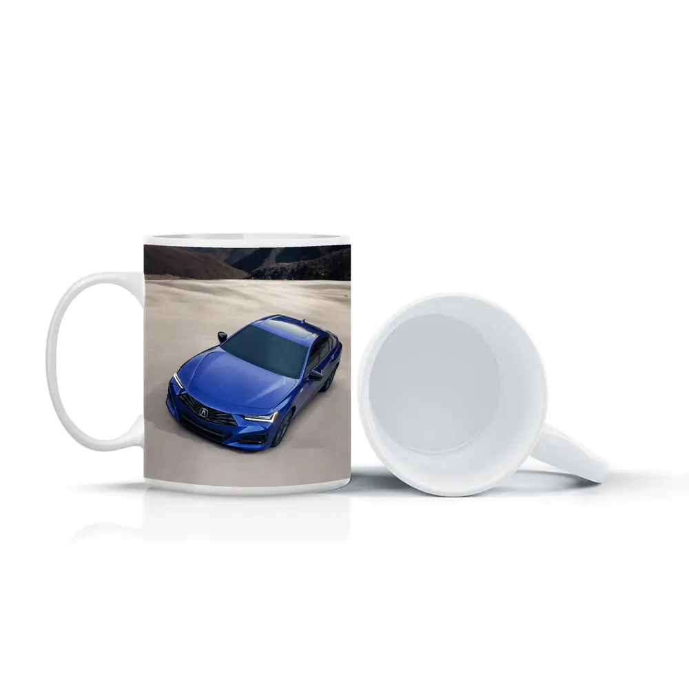 Acura TLX Blue Sedan Desert Mountain Background – Mugs