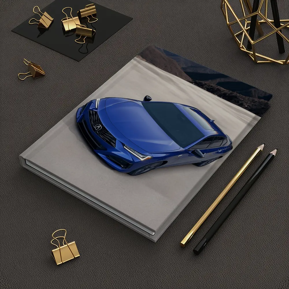 Acura TLX Blue Sedan Desert Mountain Background – Notebooks