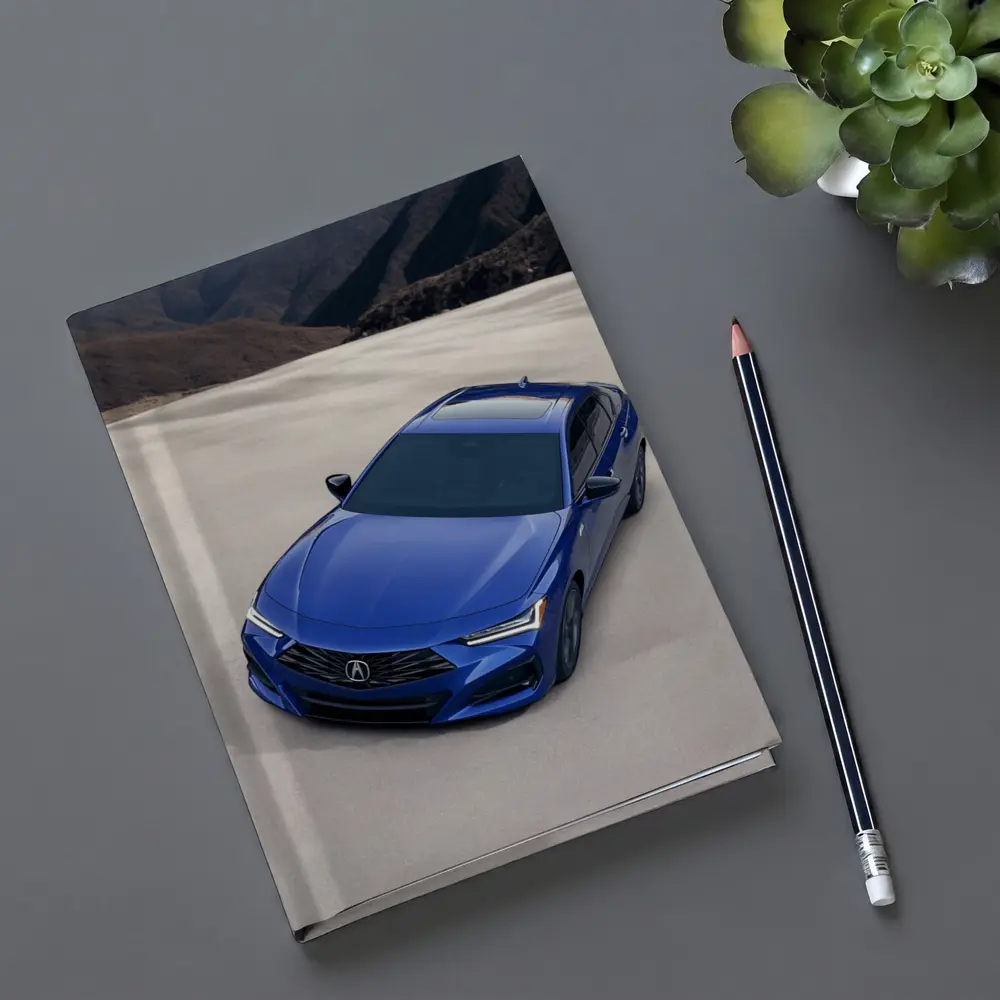 Acura TLX Blue Sedan Desert Mountain Background – Notebooks