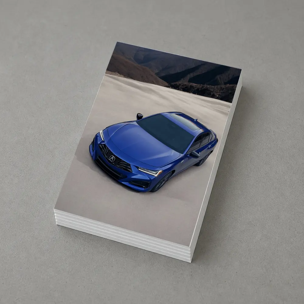 Acura TLX Blue Sedan Desert Mountain Background – Postcards