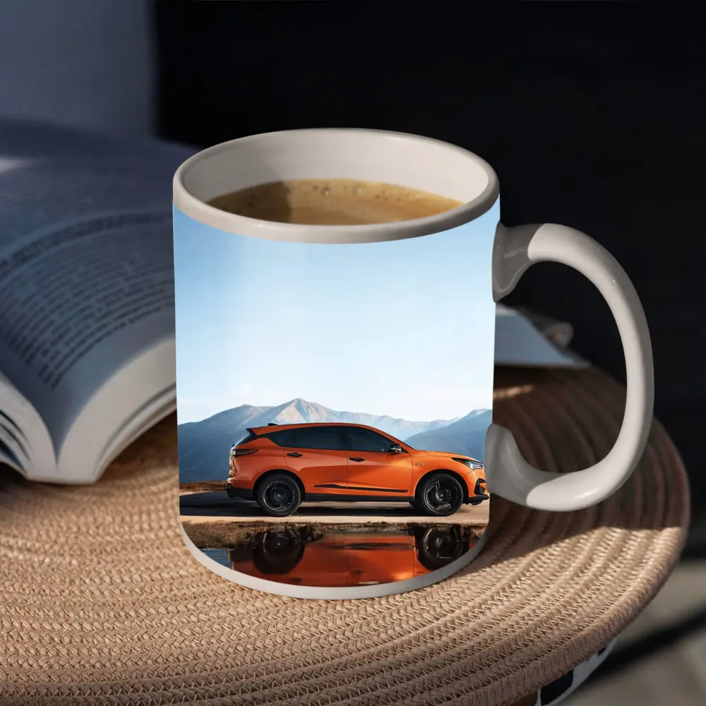 Acura MDX Orange SUV Mountain Reflection – Mugs
