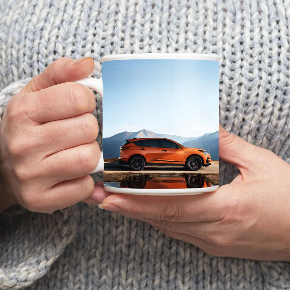 Acura MDX Orange SUV Mountain Reflection – Mugs