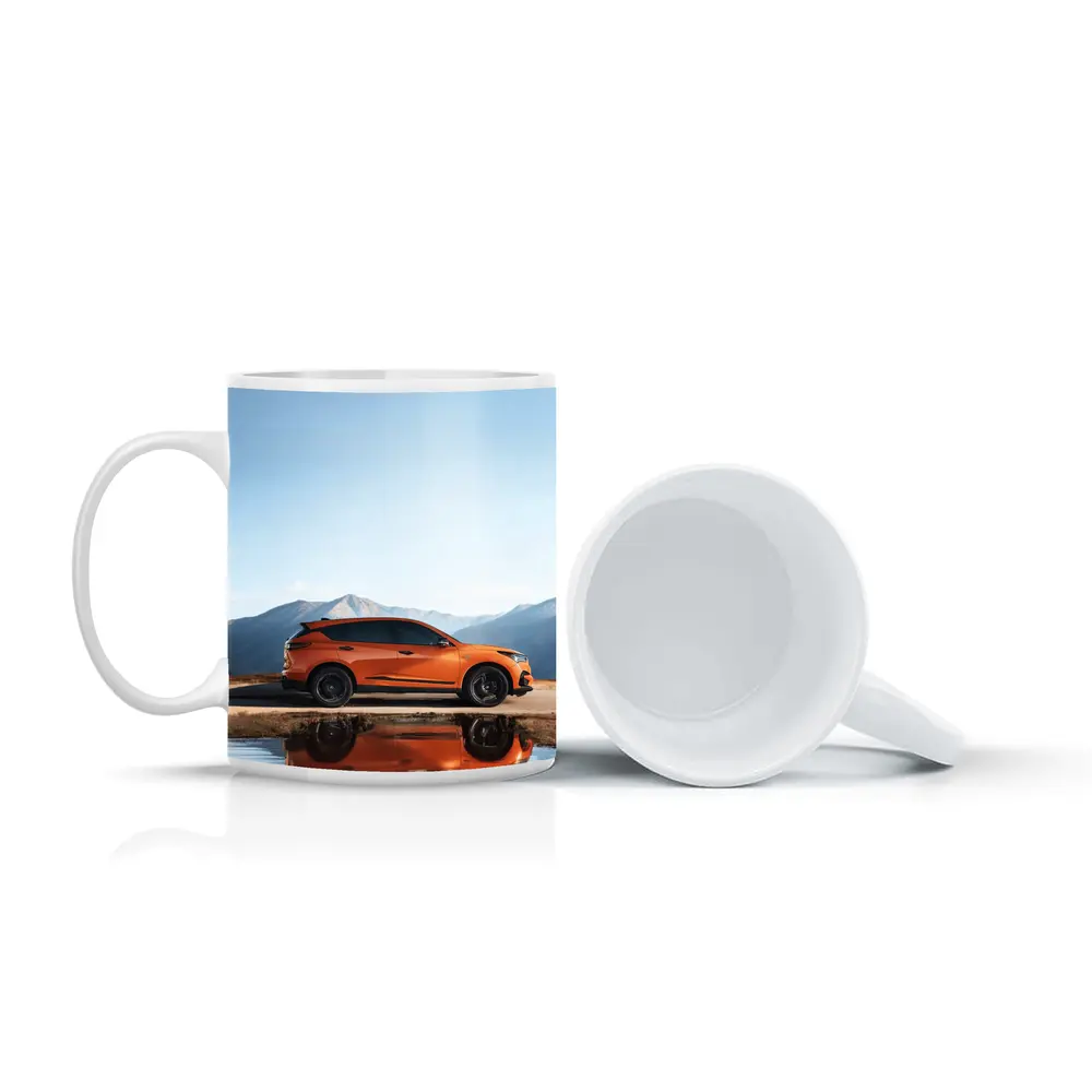Acura MDX Orange SUV Mountain Reflection – Mugs
