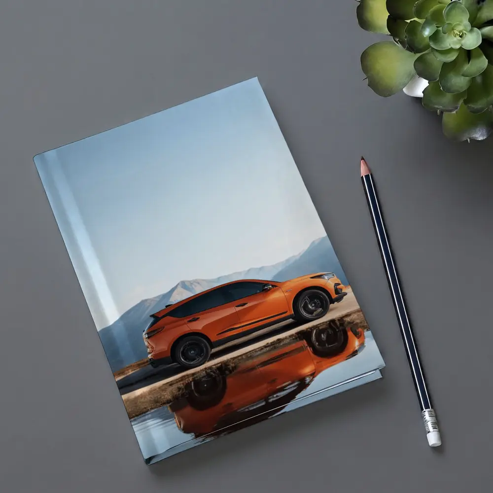 Acura MDX Orange SUV Mountain Reflection – Notebooks