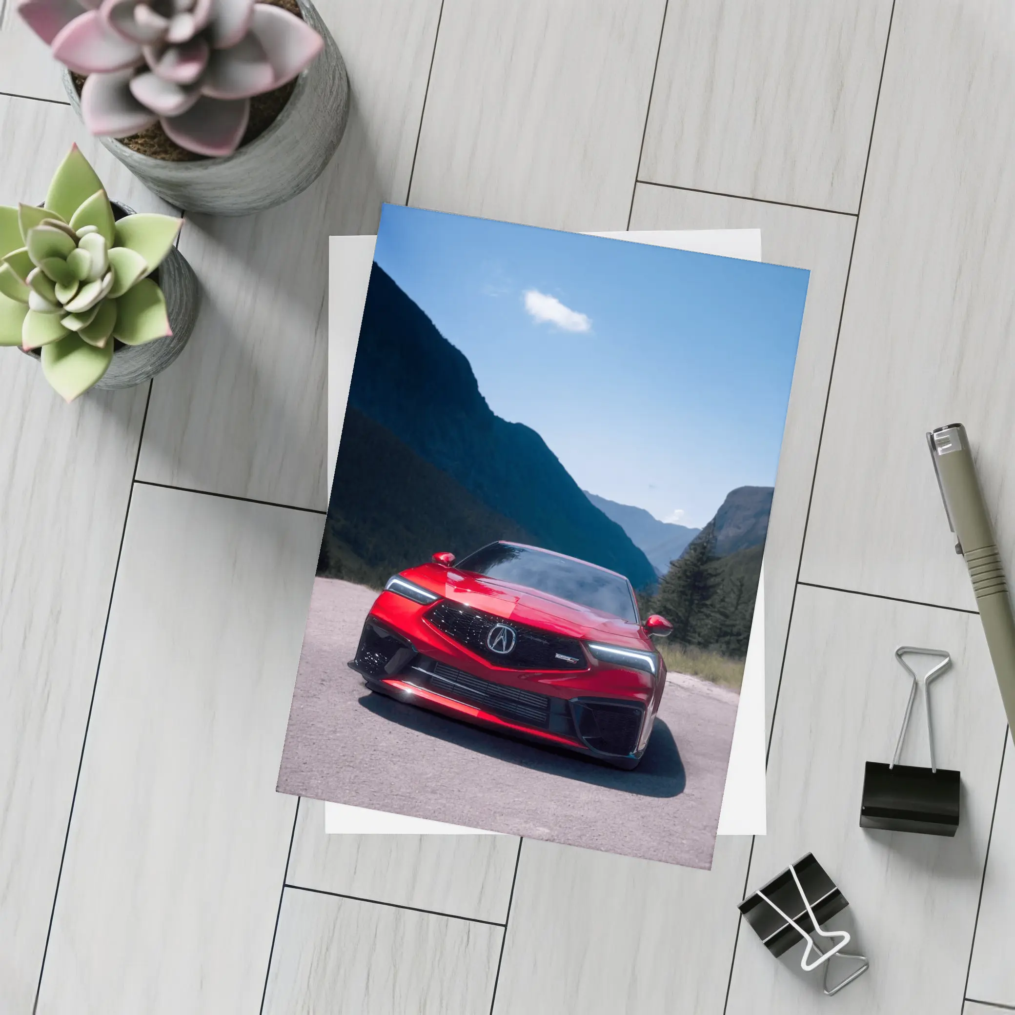 Acura Integra Red Bold Mountain Road – Postcards
