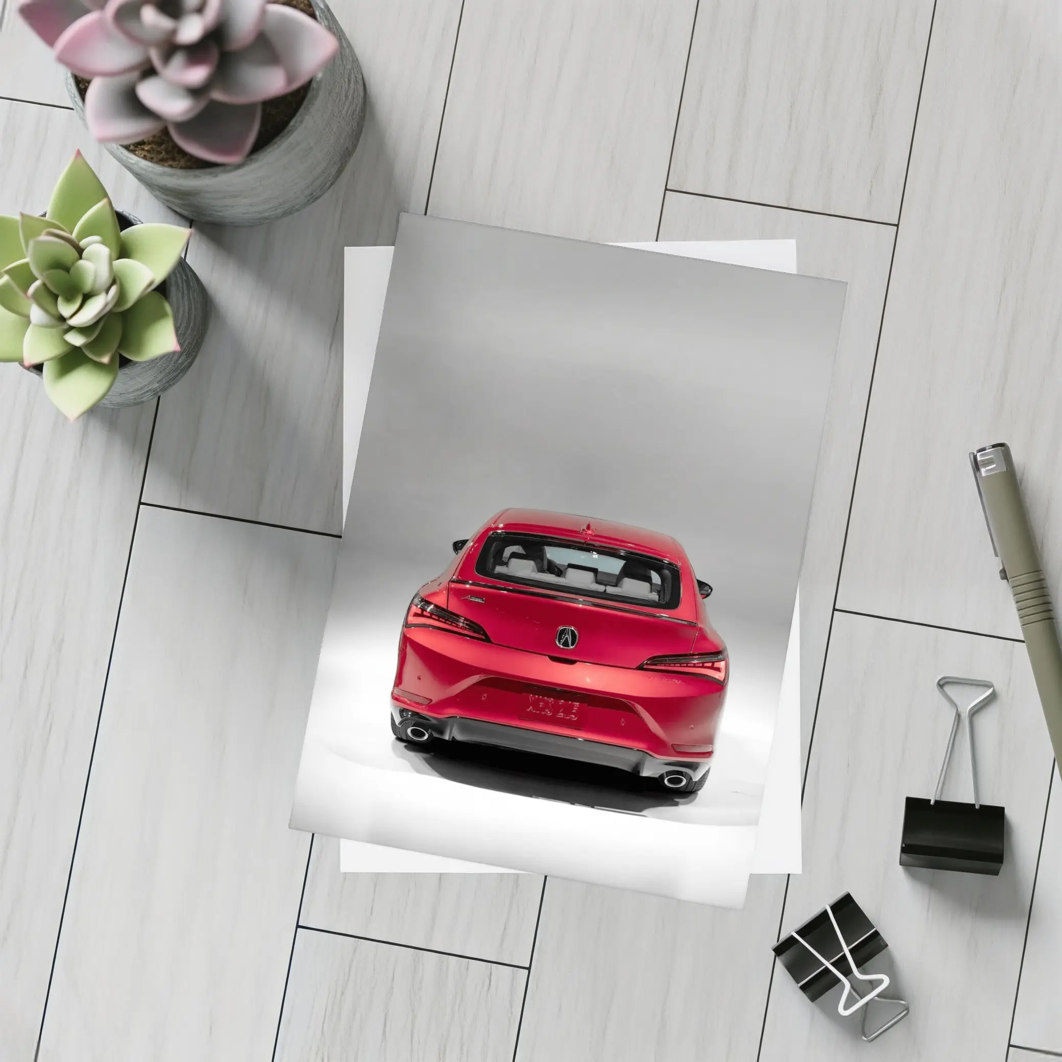 Acura TLX Red Rear View Studio – Postcards