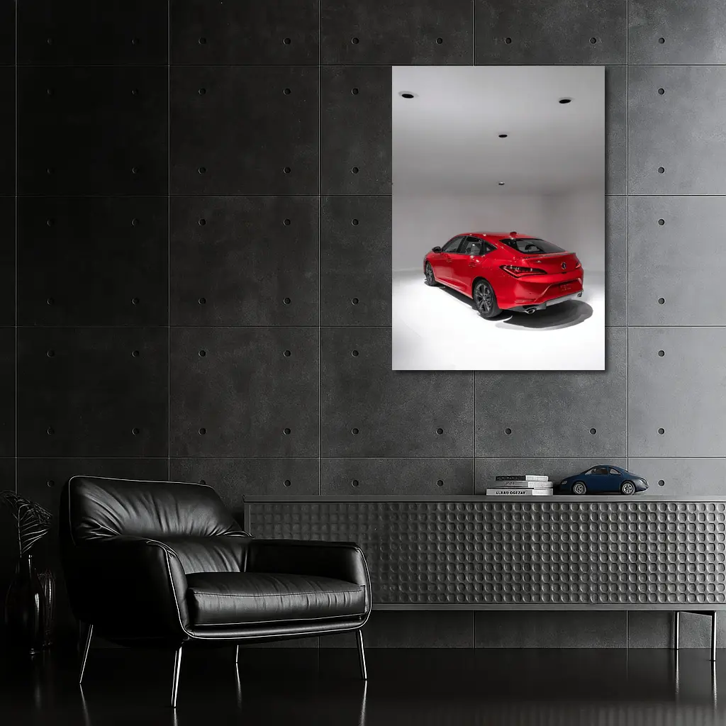 Acura TLX Red Sedan Studio White Background – Wall Art