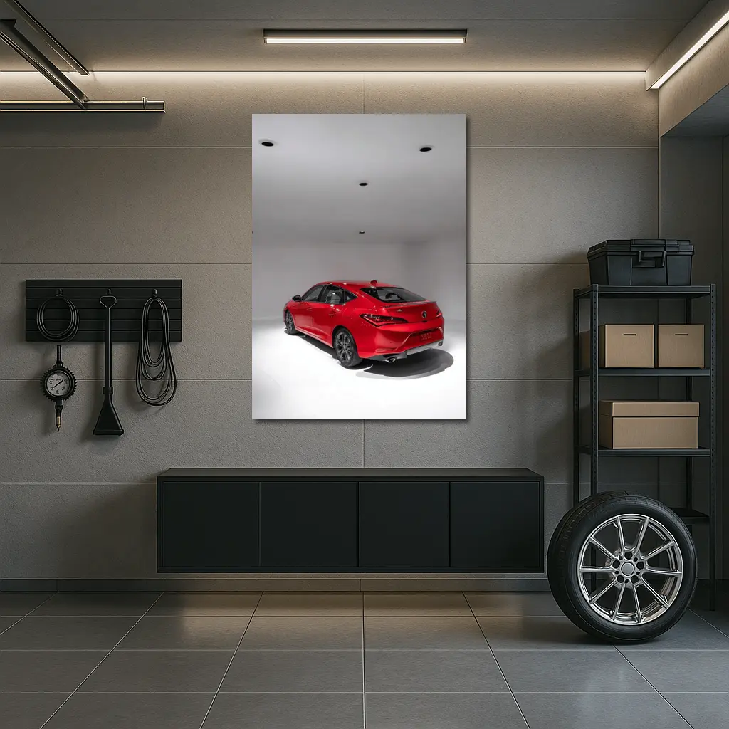 Acura TLX Red Sedan Studio White Background – Wall Art