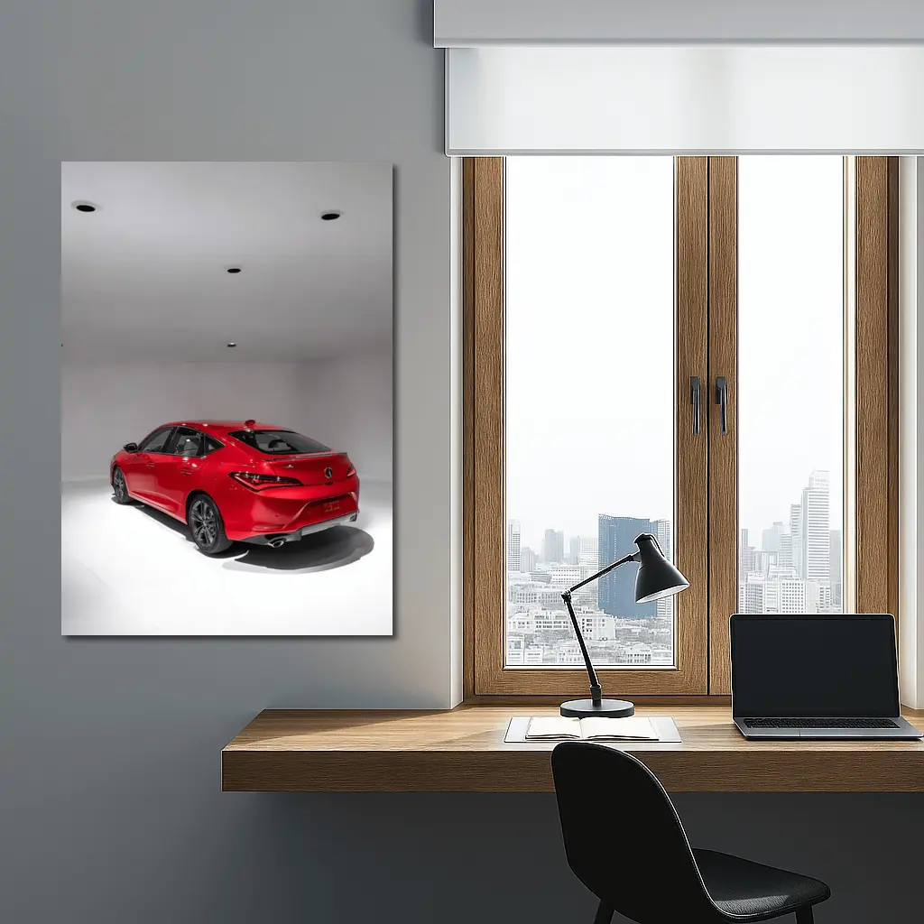 Acura TLX Red Sedan Studio White Background – Wall Art