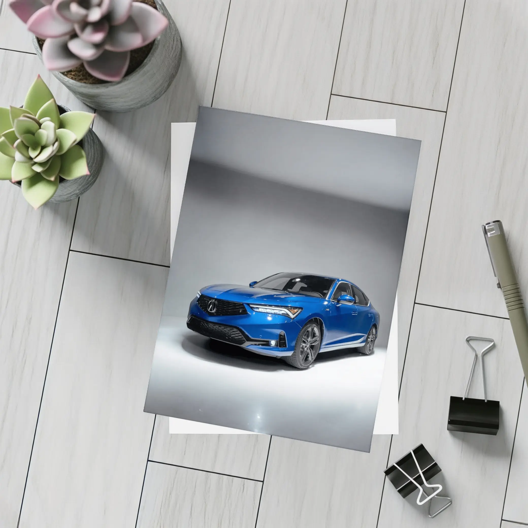 Acura Integra Blue Studio Spotlight – Postcards