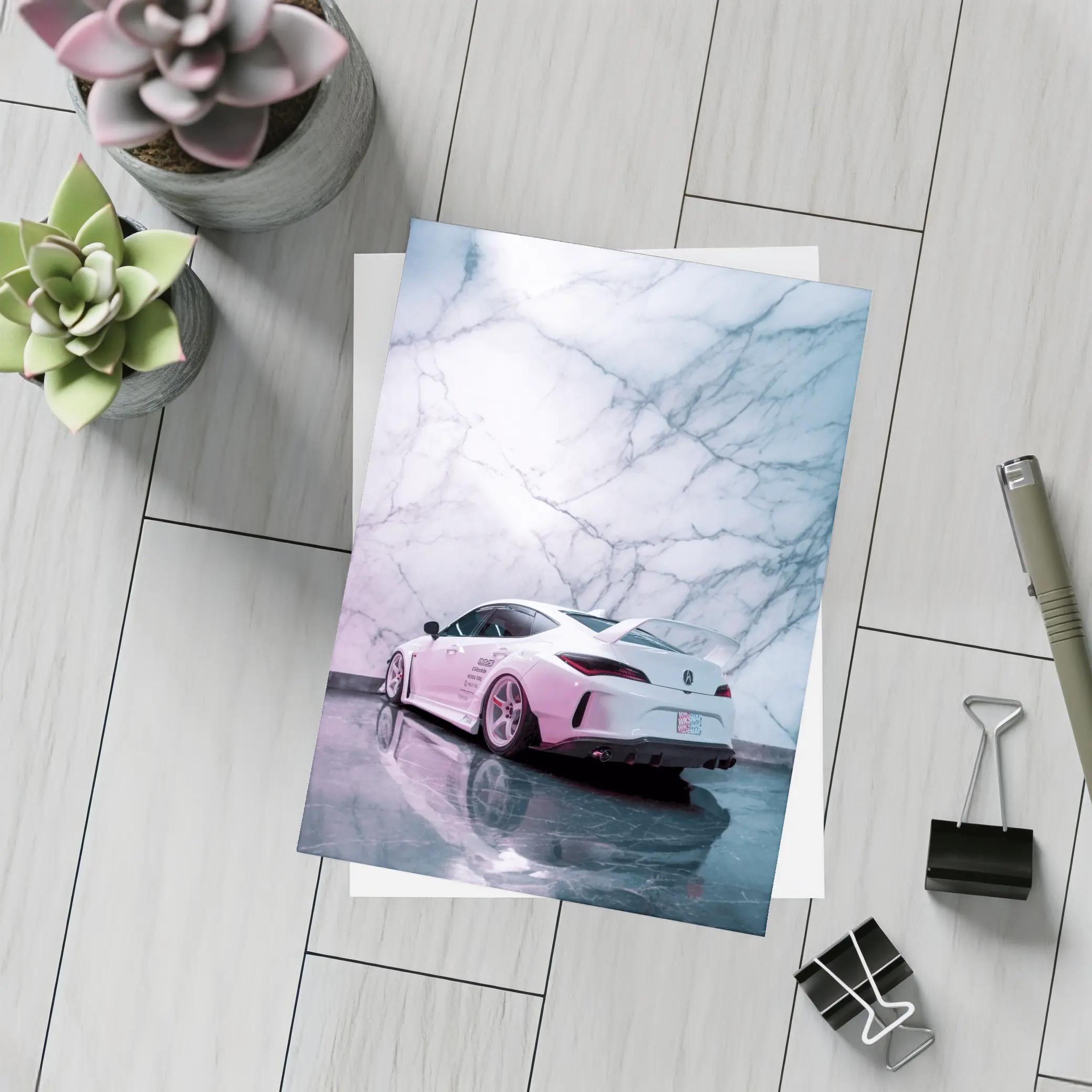 Acura Wide Body Kit Marble Wall Background – Postcards