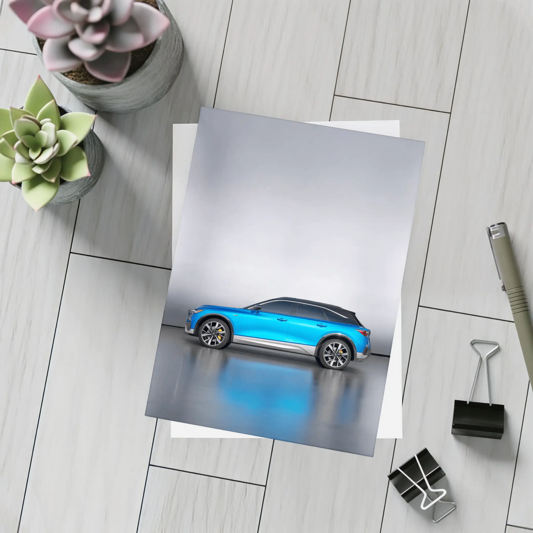 Acura Blue SUV Side Profile Studio – Postcards