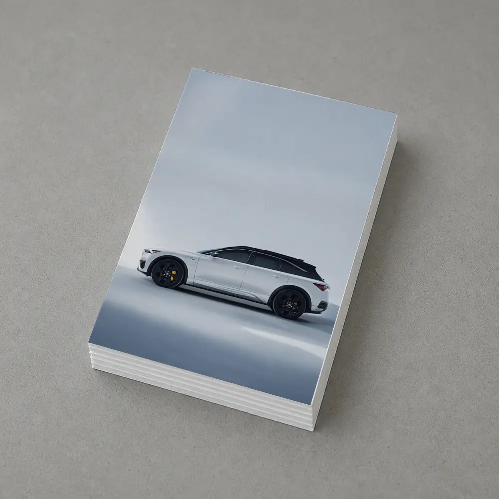 Acura QX SUV White Studio Profile View – Postcards