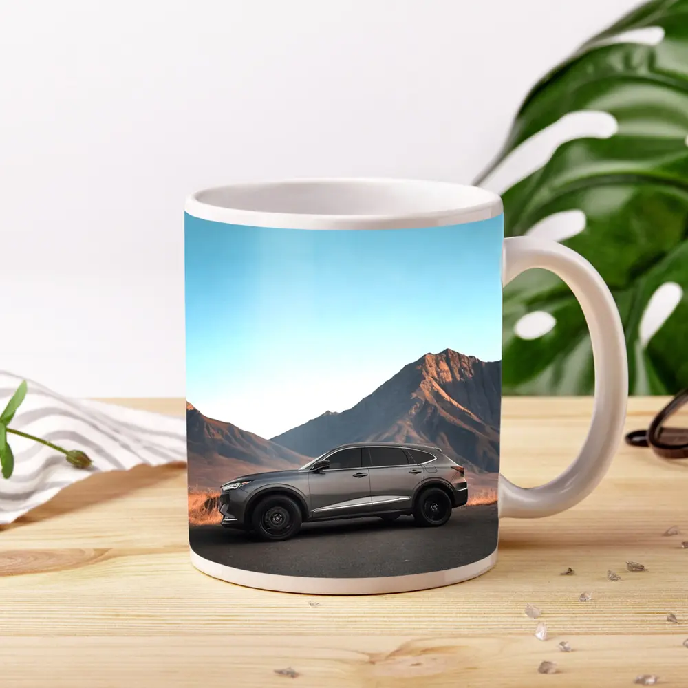 Acura MDX Silver SUV Mountain Desert Road – Mugs
