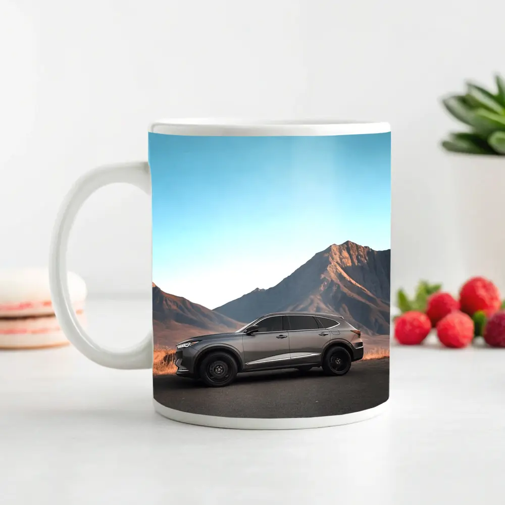 Acura MDX Silver SUV Mountain Desert Road – Mugs