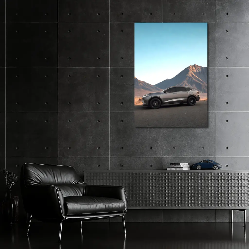 Acura MDX Silver SUV Mountain Desert Road – Wall Art