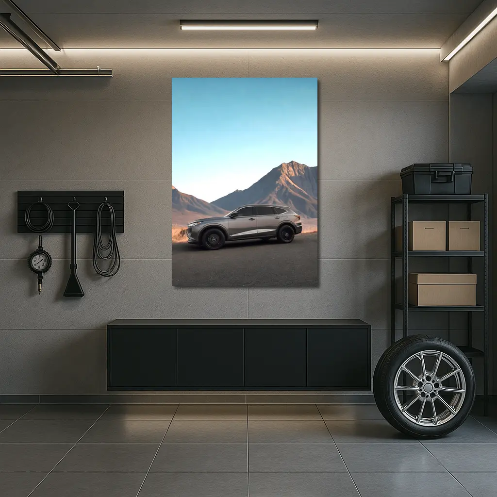 Acura MDX Silver SUV Mountain Desert Road – Wall Art