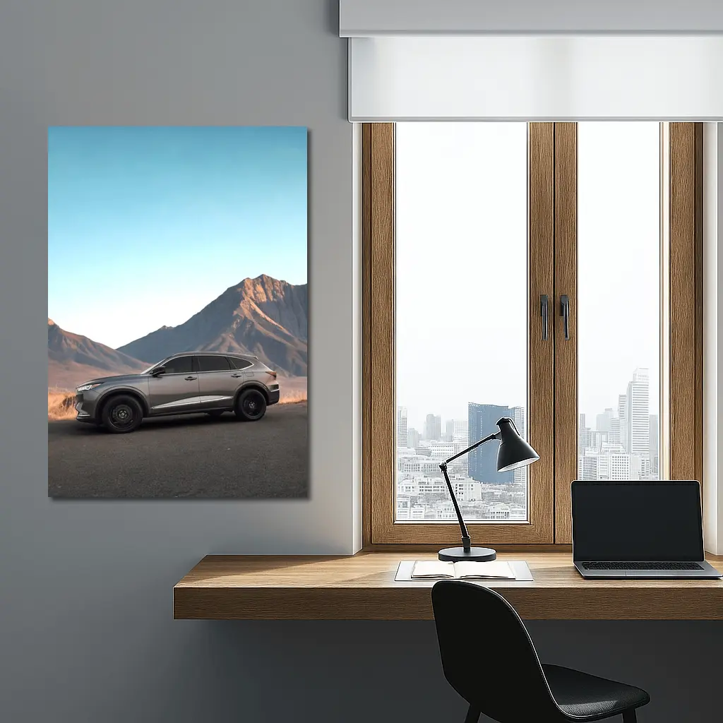 Acura MDX Silver SUV Mountain Desert Road – Wall Art