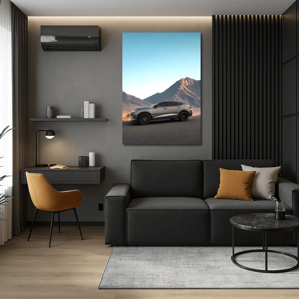 Acura MDX Silver SUV Mountain Desert Road – Wall Art