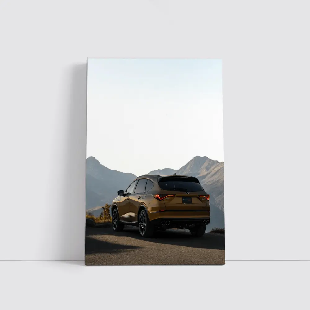 Acura MDX Gold SUV Mountain Backdrop – Wall Art