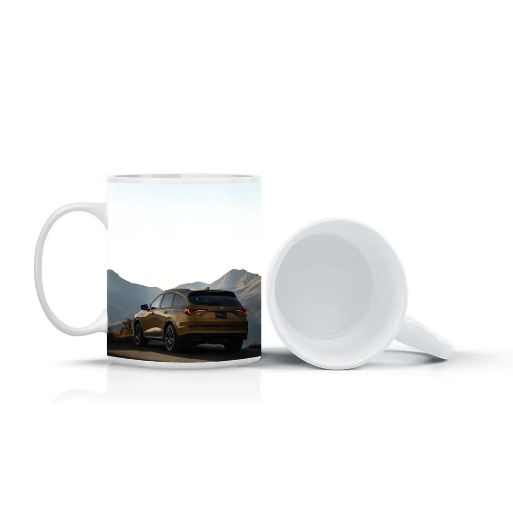 Acura MDX Gold SUV Mountain Backdrop – Mugs