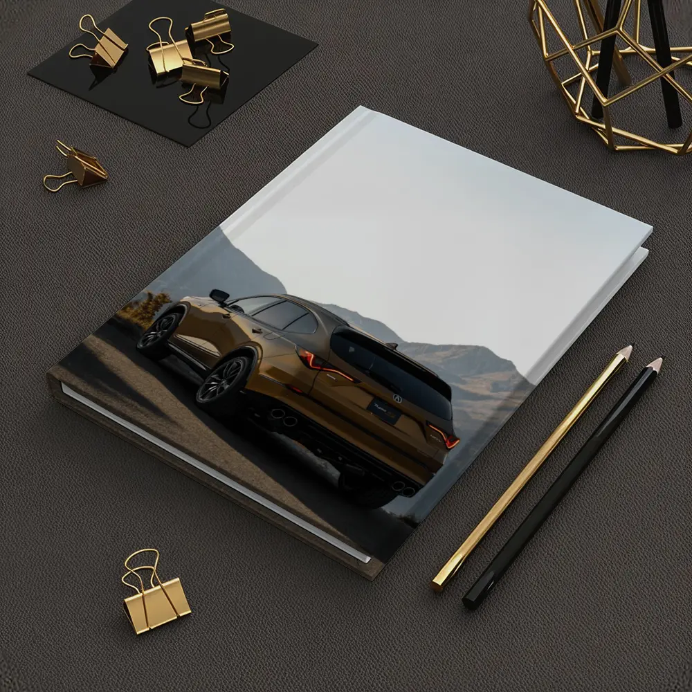 Acura MDX Gold SUV Mountain Backdrop – Notebooks