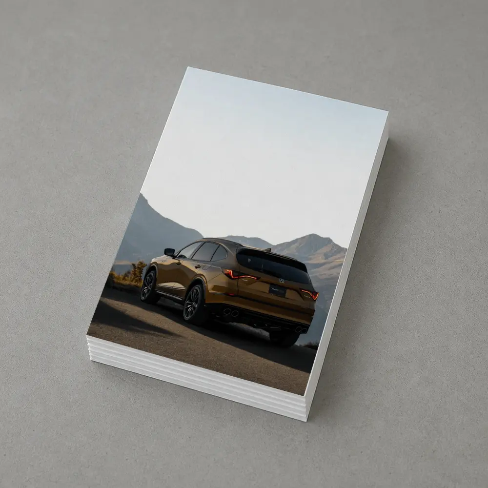 Acura MDX Gold SUV Mountain Backdrop – Postcards