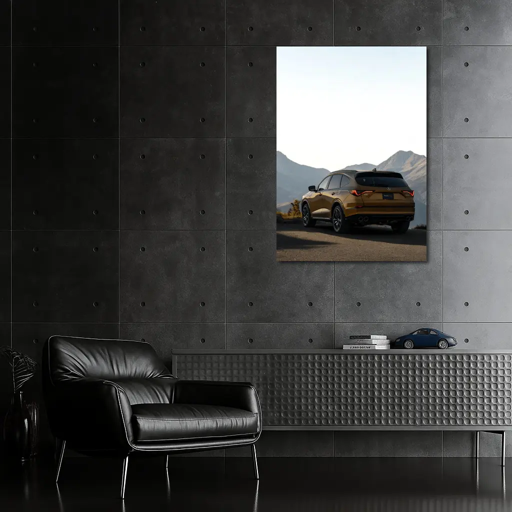 Acura MDX Gold SUV Mountain Backdrop – Wall Art