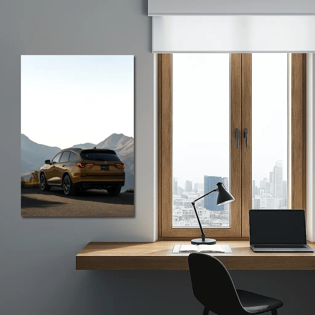 Acura MDX Gold SUV Mountain Backdrop – Wall Art