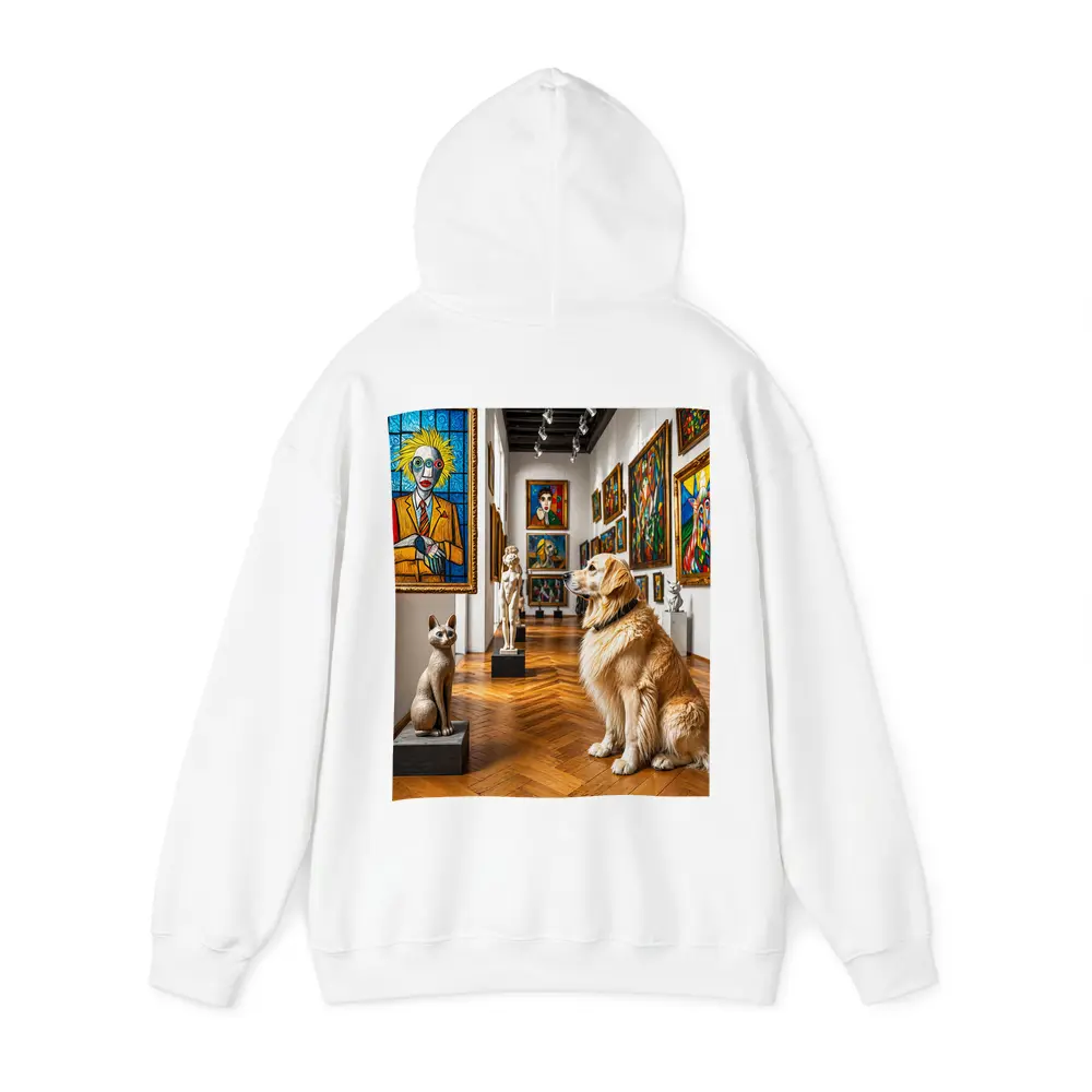 Golden Retriever Dog in Colorful Art Gallery – Hoodies