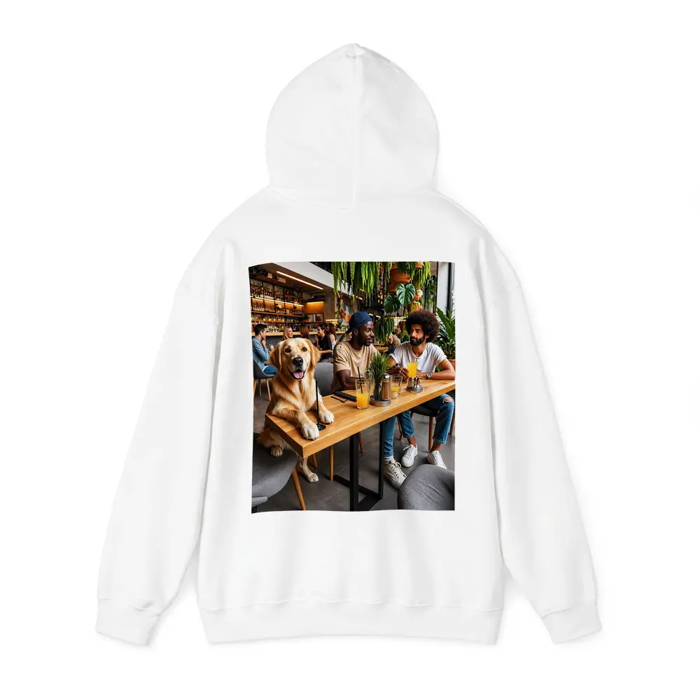 Golden Retriever Relaxing With Friends In Cafe – Hoodies