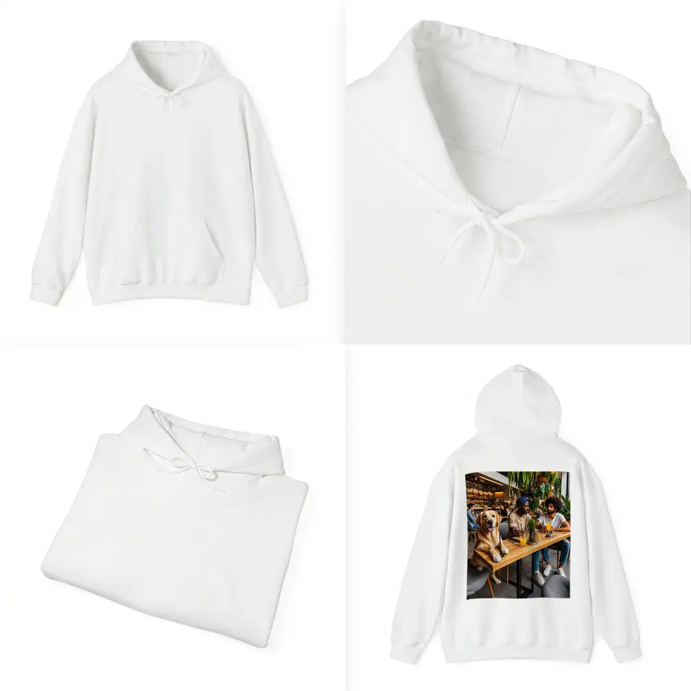 Golden Retriever Relaxing With Friends In Cafe – Hoodies