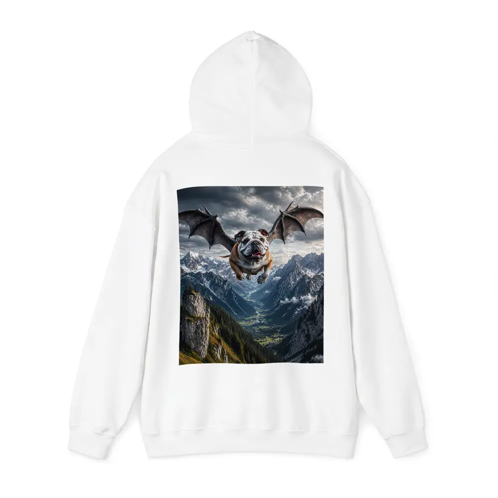 Bulldog Dragon Wings Flying Mountain Valley – Hoodies