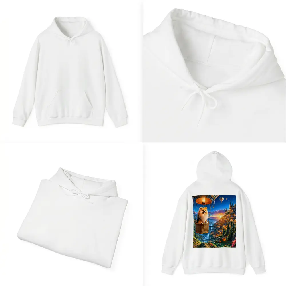 Pomeranian Dog Hot Air Balloon Fantasy Castle – Hoodies