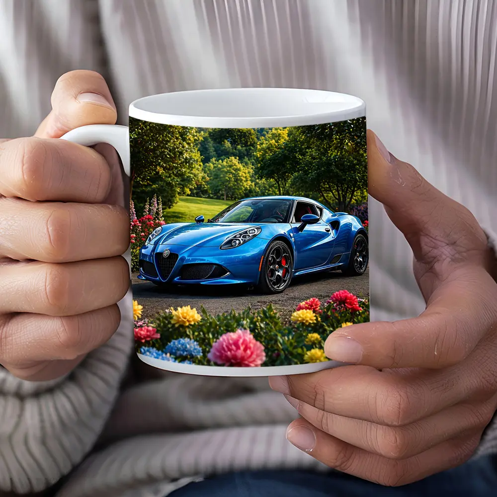 Alfa Romeo 4C Blue Garden Floral Setting – Mugs