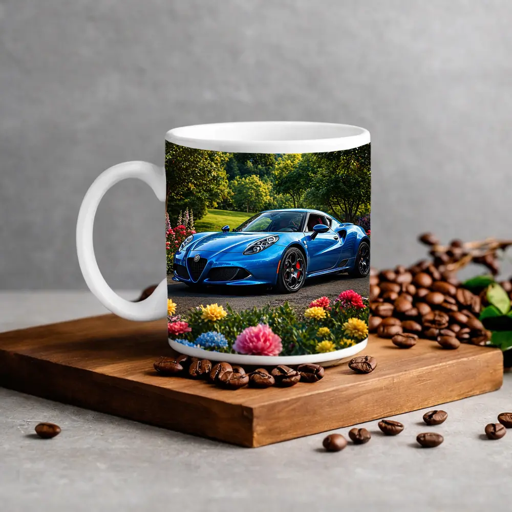 Alfa Romeo 4C Blue Garden Floral Setting – Mugs