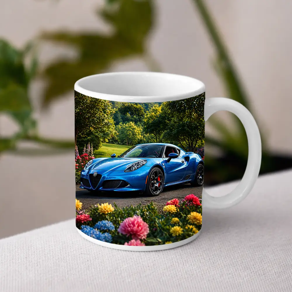 Alfa Romeo 4C Blue Garden Floral Setting – Mugs