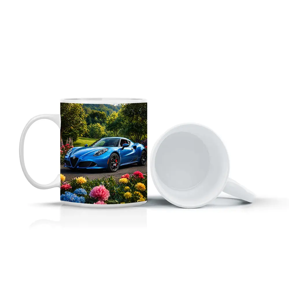 Alfa Romeo 4C Blue Garden Floral Setting – Mugs