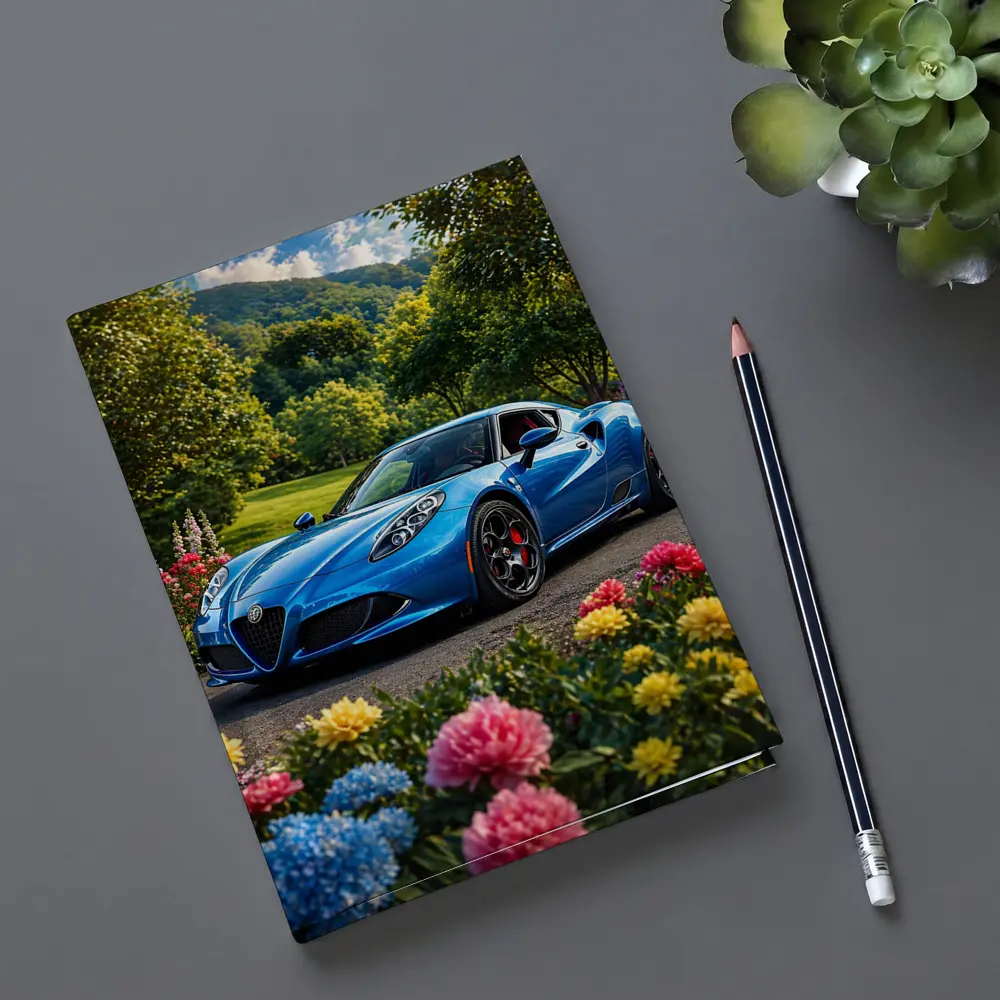 Alfa Romeo 4C Blue Garden Floral Setting – Notebooks