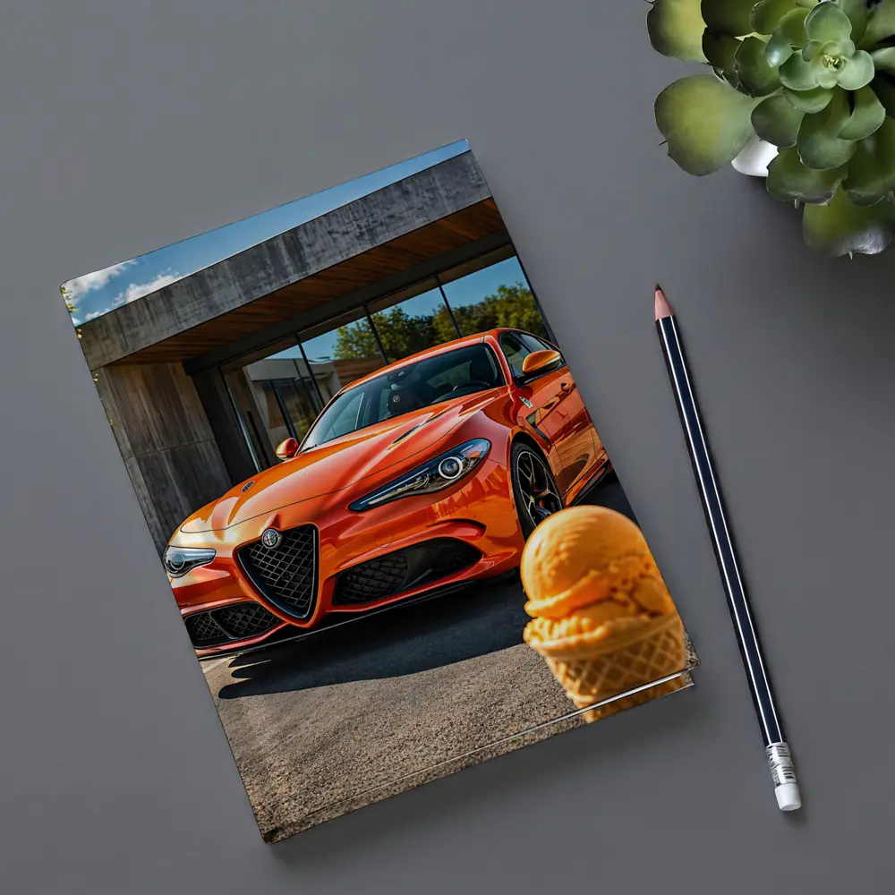 Alfa Romeo Giulia Orange Ice Cream Street – Notebooks