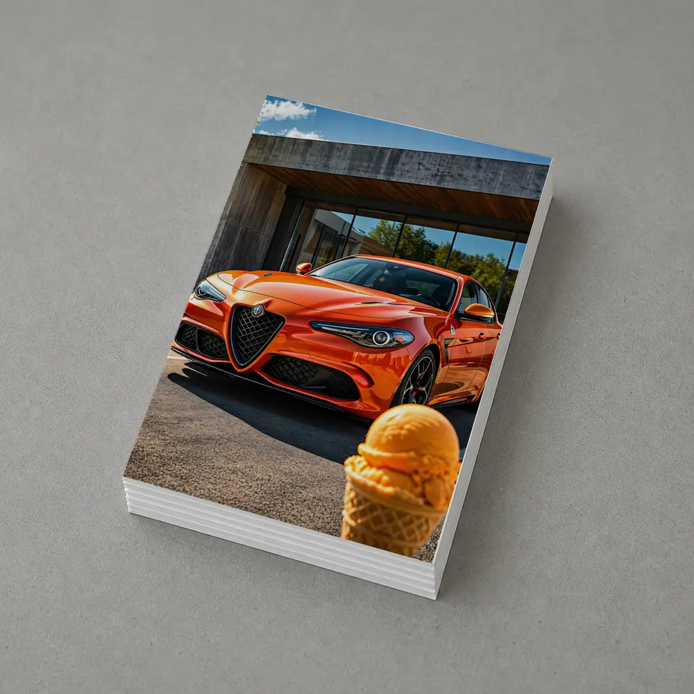 Alfa Romeo Giulia Orange Ice Cream Street – Postcards