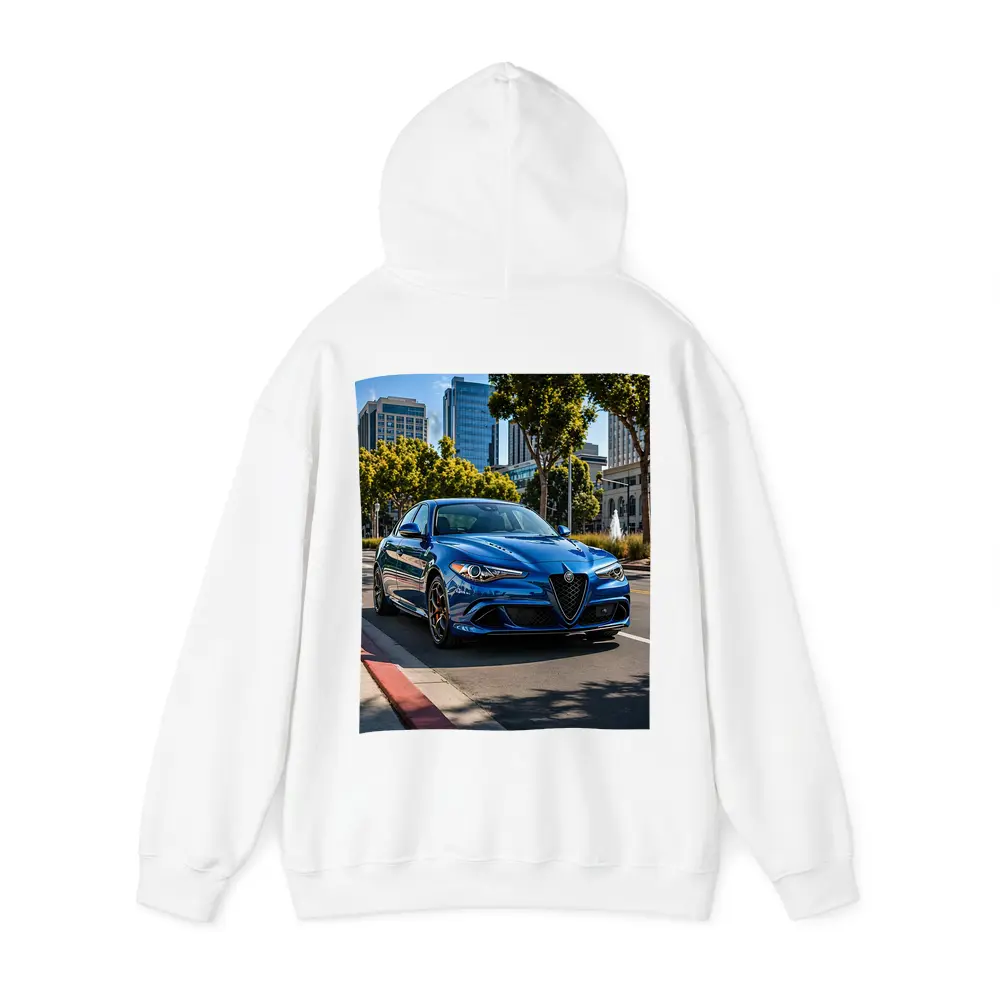 Alfa Romeo Giulia Blue City Street Shot – Hoodies