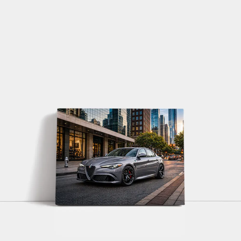 Alfa Romeo Giulia Gray City Street – Wall Art