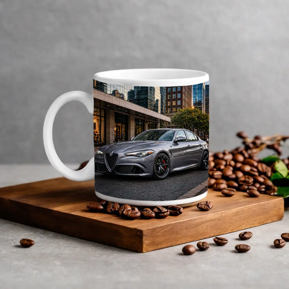 Alfa Romeo Giulia Gray City Street – Mugs