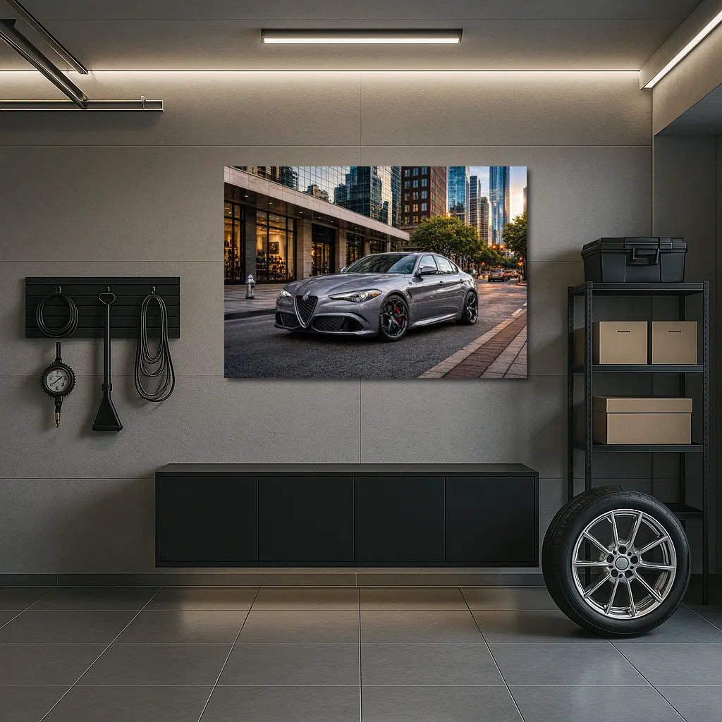 Alfa Romeo Giulia Gray City Street – Wall Art