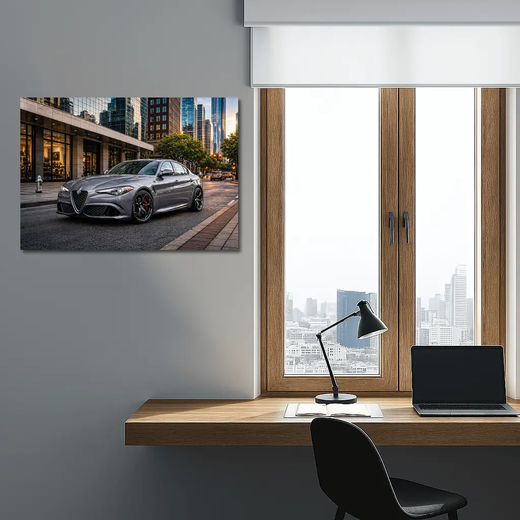 Alfa Romeo Giulia Gray City Street – Wall Art