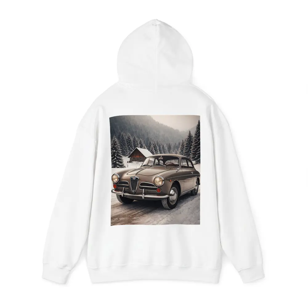 Alfa Romeo Classic Car Snowy Winter Forest – Hoodies